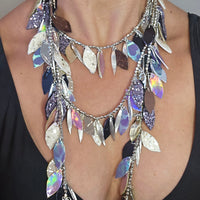 Christine - Multicolored Long Layered Statement Necklace - Shop Moxxc