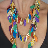 Polina - Rainbow Colored Layered Statement Necklace - Shop Moxxc