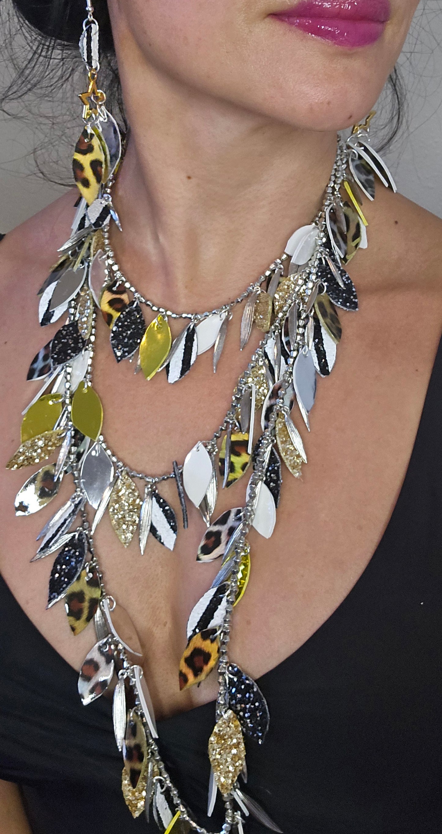 Nanci - Multicolored Long Layered Necklace - Shop Moxxc