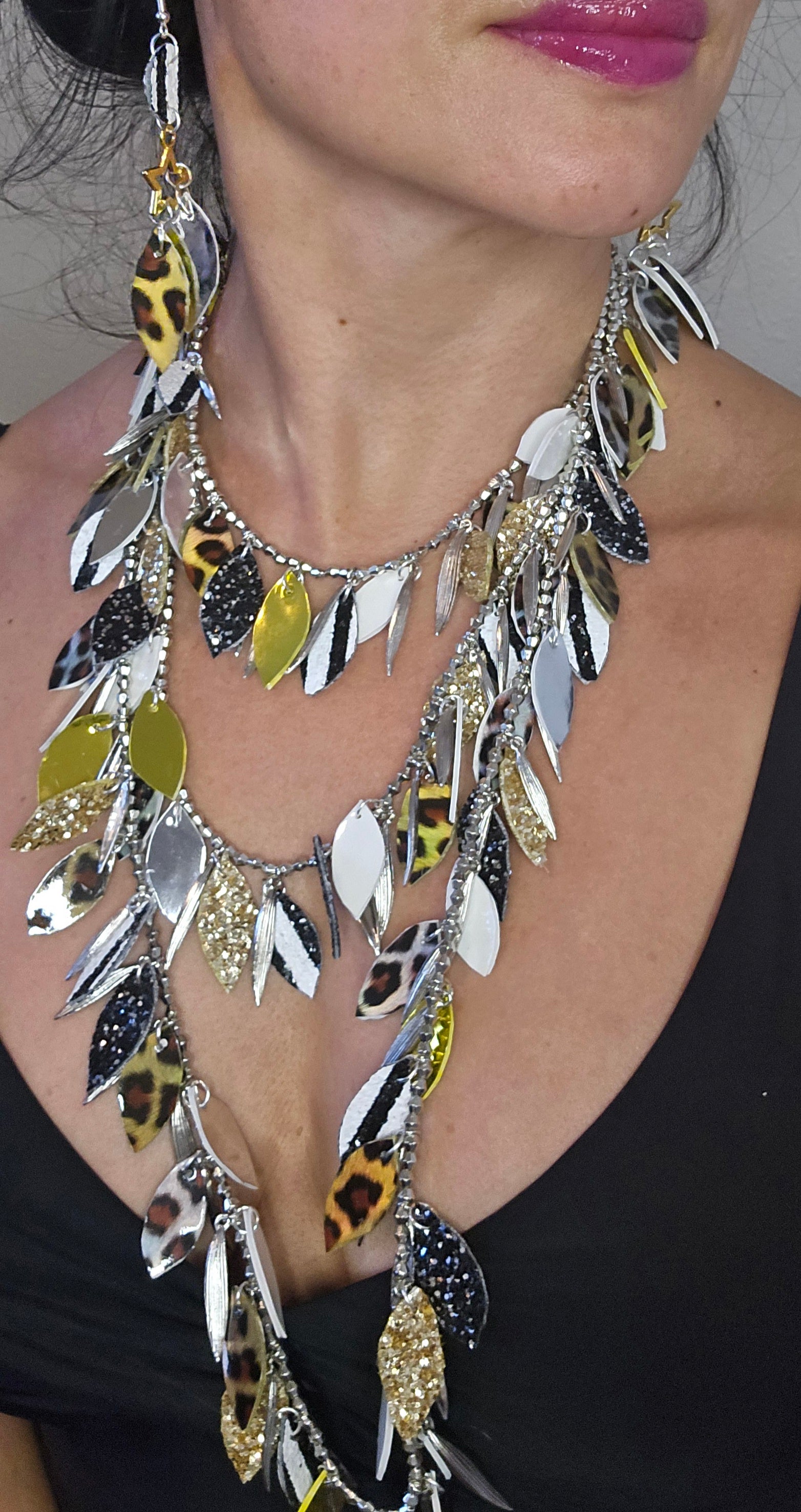 Nanci - Multicolored Long Layered Necklace - Shop Moxxc
