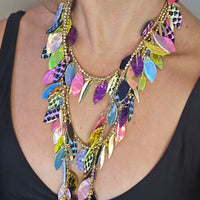 Natalia - Multicolored Animal Print Layered Necklace - Shop Moxxc