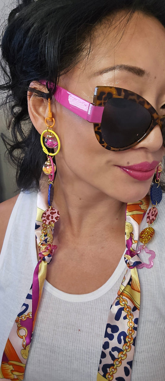 Liz - Multicolored Scarf Eyewear Chain - Shop Moxxc