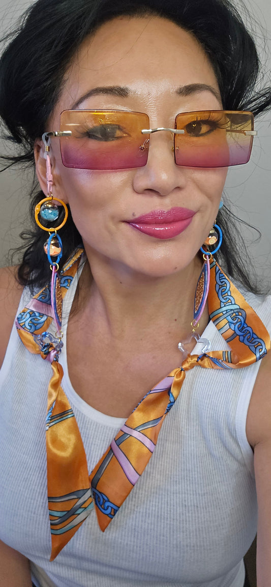 Amy - Orange Scarf Eyewear Chain - Shop Moxxc