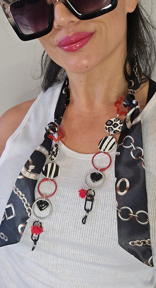 Lucy - Black Scarf Eyewear Chain - Shop Moxxc