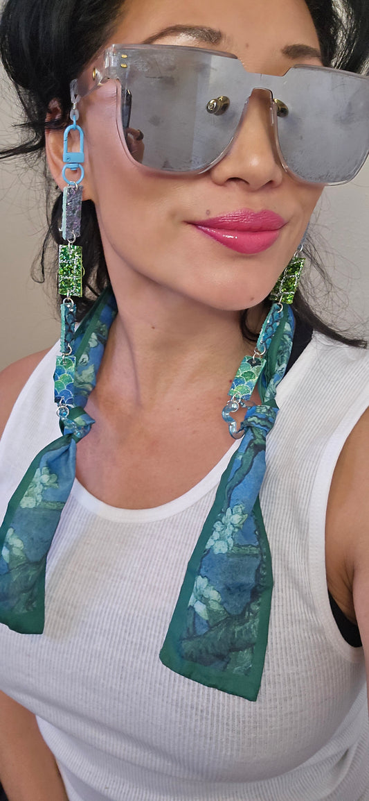 Kara - Blue Scarf Eyewear Chains - Shop Moxxc