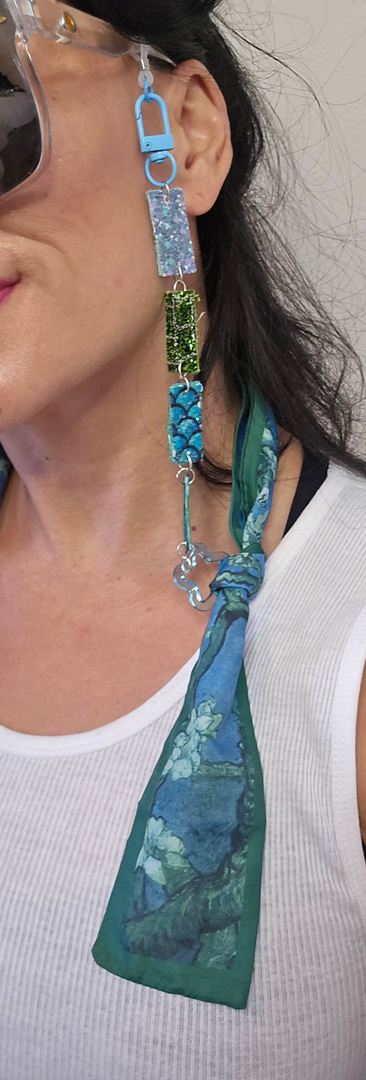 Kara - Blue Scarf Eyewear Chains - Shop Moxxc