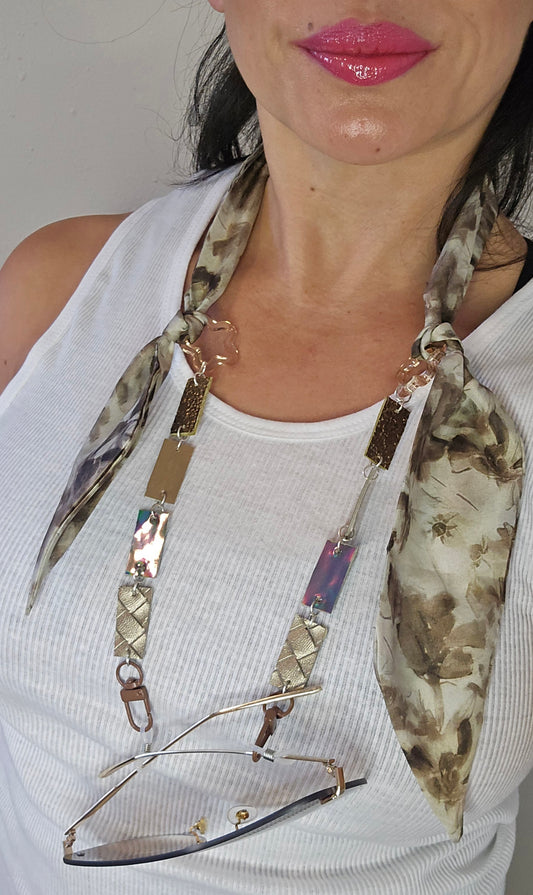 Olivia - Neutral Scarf Eyewear Chains - Shop Moxxc