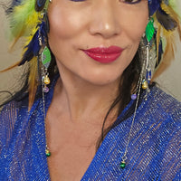 Britt - Green Feather Hair Jewelry Headpiece - Shop Moxxc