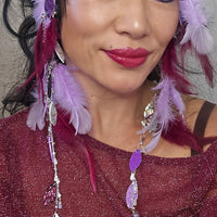 Connie - Lavender Feather Hair Jewelry Headpiece - Shop Moxxc