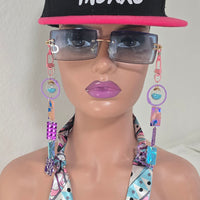 Sheila - Pastel Multicolored Scarf Eyewear Chain - Shop Moxxc