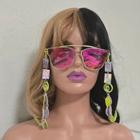 Nadia - Purple Glittery Eyewear Chains - Shop Moxxc