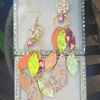 Jocelyn - Multicolored Iridescent Dangle Earrings - Shop Moxxc