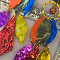 Lonni - Multicolored Rainbow Geometric Chandelier Earrings - Shop Moxxc