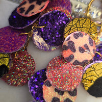 Victoria - Purple Orange Round Dangle Earrings - Shop Moxxc