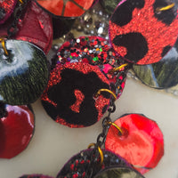 Isabel - Red Round Dangle Earrings - Shop Moxxc
