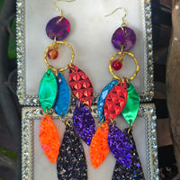 Katherine - Multicolored Geometric Chandelier Dangle Earrings - Shop Moxxc