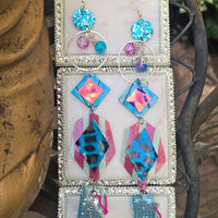 Ivy - Blue Pink Long Dangle Star Earrings - Shop Moxxc