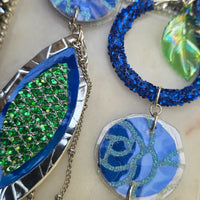 Stacy - Blue Hoop Long Dangle Earrings - Shop Moxxc