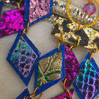 Karen - Multicolored Blue Diamond Chandelier Earrings - Shop Moxxc