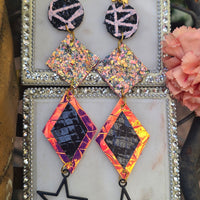 Kelly - Pink Star Ling Dangle Earrings - Shop Moxxc
