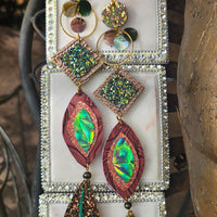 Rebekah - Sparkly Neutral Boho Long Dangle Earrings - Shop Moxxc