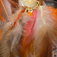 Jacqueline - Yellow Festival Feather Earrings - Shop Moxxc