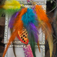 Julie - Multicolored Festival Boho Feather Earrings - Shop Moxxc