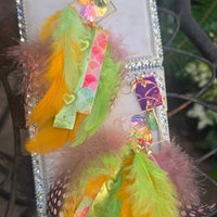 Nadine - Bright Neon Feather Earrings - Shop Moxxc