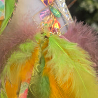 Nadine - Bright Neon Feather Earrings - Shop Moxxc