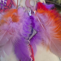 Jodi - Purple Festival Feather Earrings - Shop Moxxc