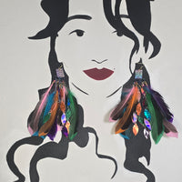 Kayla - Multicolored Butterfly Feather Earrings - Shop Moxxc