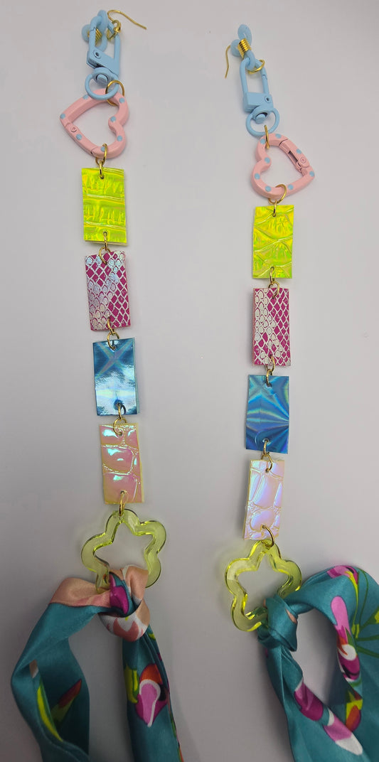 Maria - Pastel Multicolored Scarf Eyewear Chain - Shop Moxxc