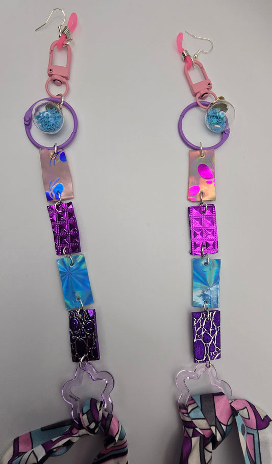 Sheila - Pastel Multicolored Scarf Eyewear Chain - Shop Moxxc