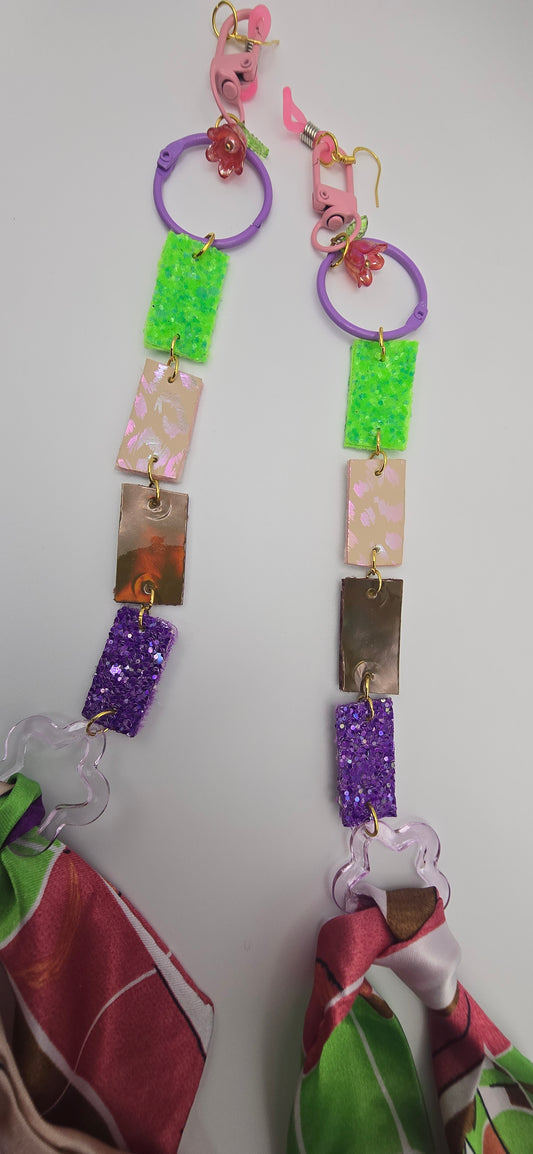 Carla - Multicolored Glittery Scarf Eyewear Chain - Shop Moxxc