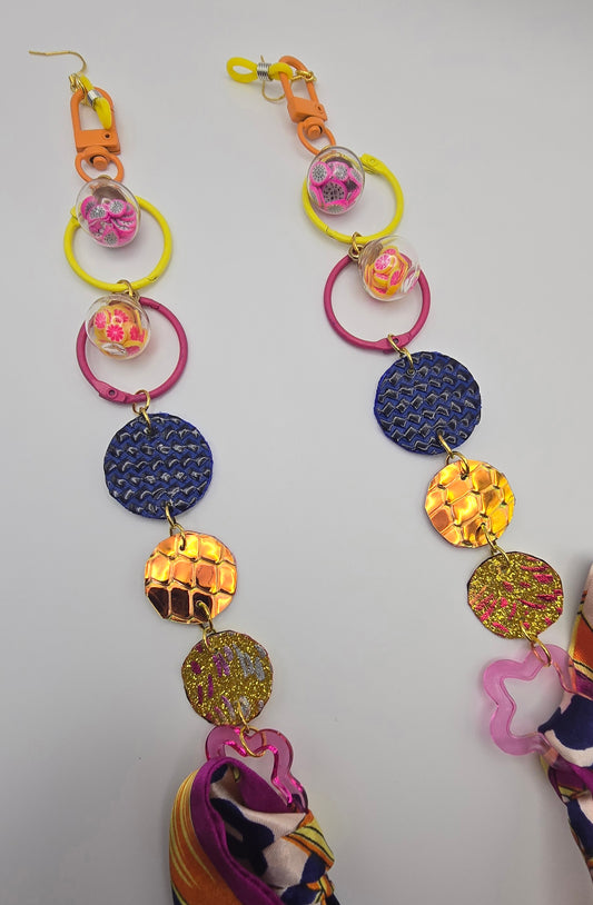 Liz - Multicolored Scarf Eyewear Chain - Shop Moxxc