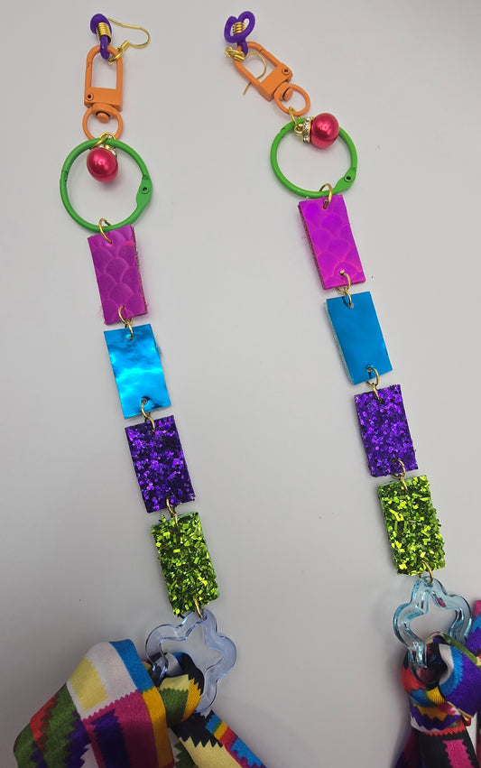 Sandy - Multicolored Glittery Scarf Eyewear Chain - Shop Moxxc