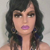 Shari - Blue Feather Dangle Earrings - Shop Moxxc
