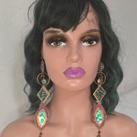 Rebekah - Sparkly Neutral Boho Long Dangle Earrings - Shop Moxxc
