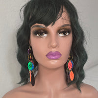 Lonni - Multicolored Rainbow Geometric Chandelier Earrings - Shop Moxxc
