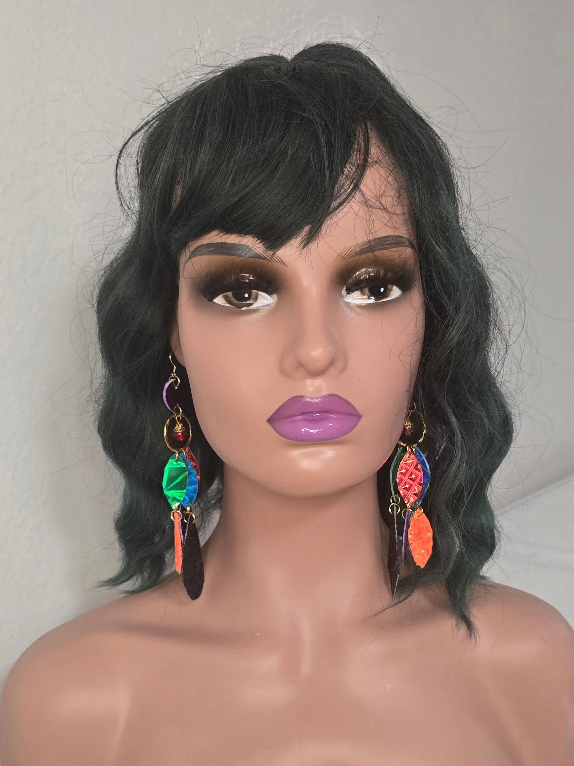 Lonni - Multicolored Rainbow Geometric Chandelier Earrings - Shop Moxxc