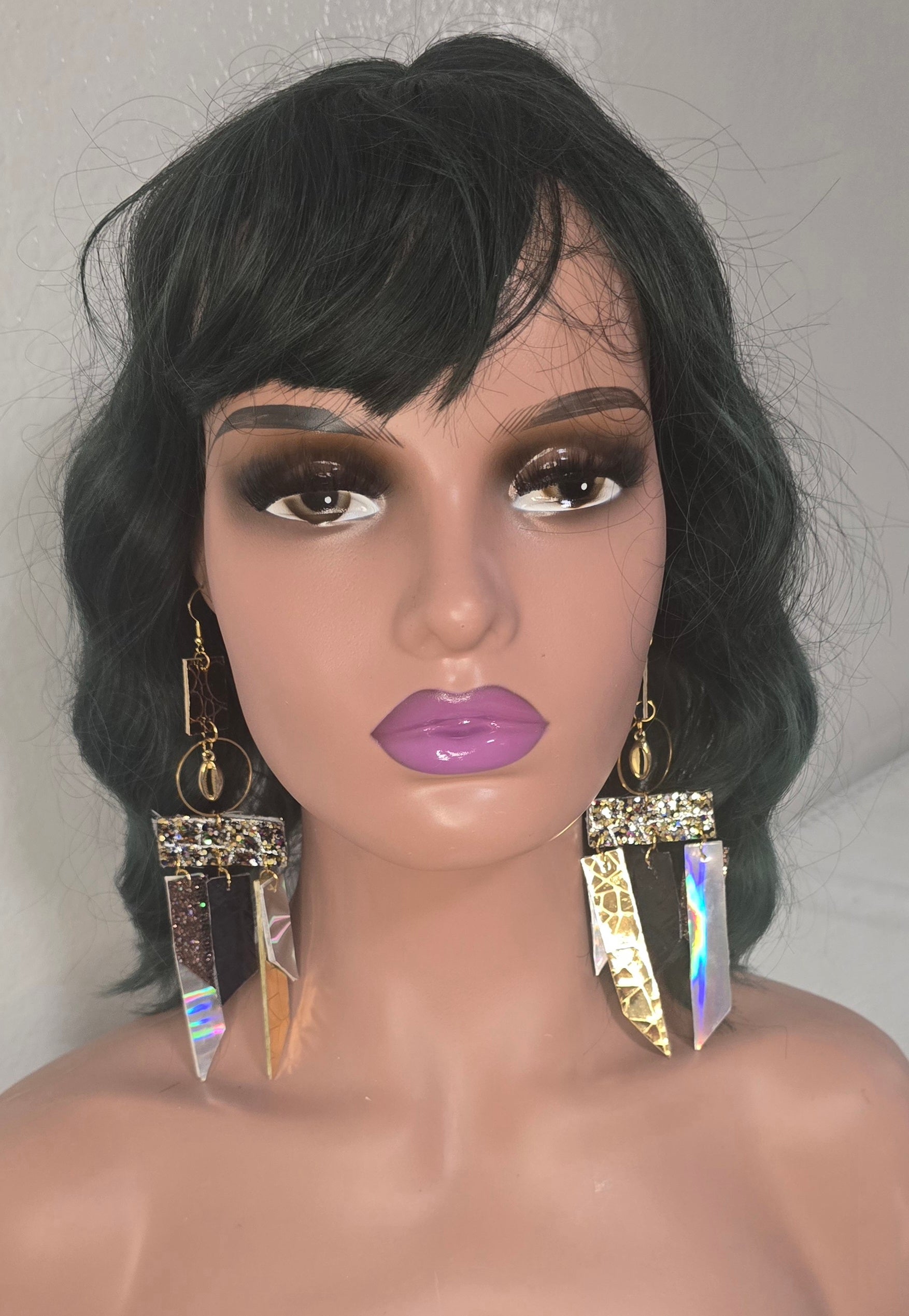 Morgan - Neutral Shimmery Fringe Earrings - Shop Moxxc