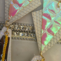 Gayle - Yellow Geometric Holographic Long Dangle Earrings - Shop Moxxc