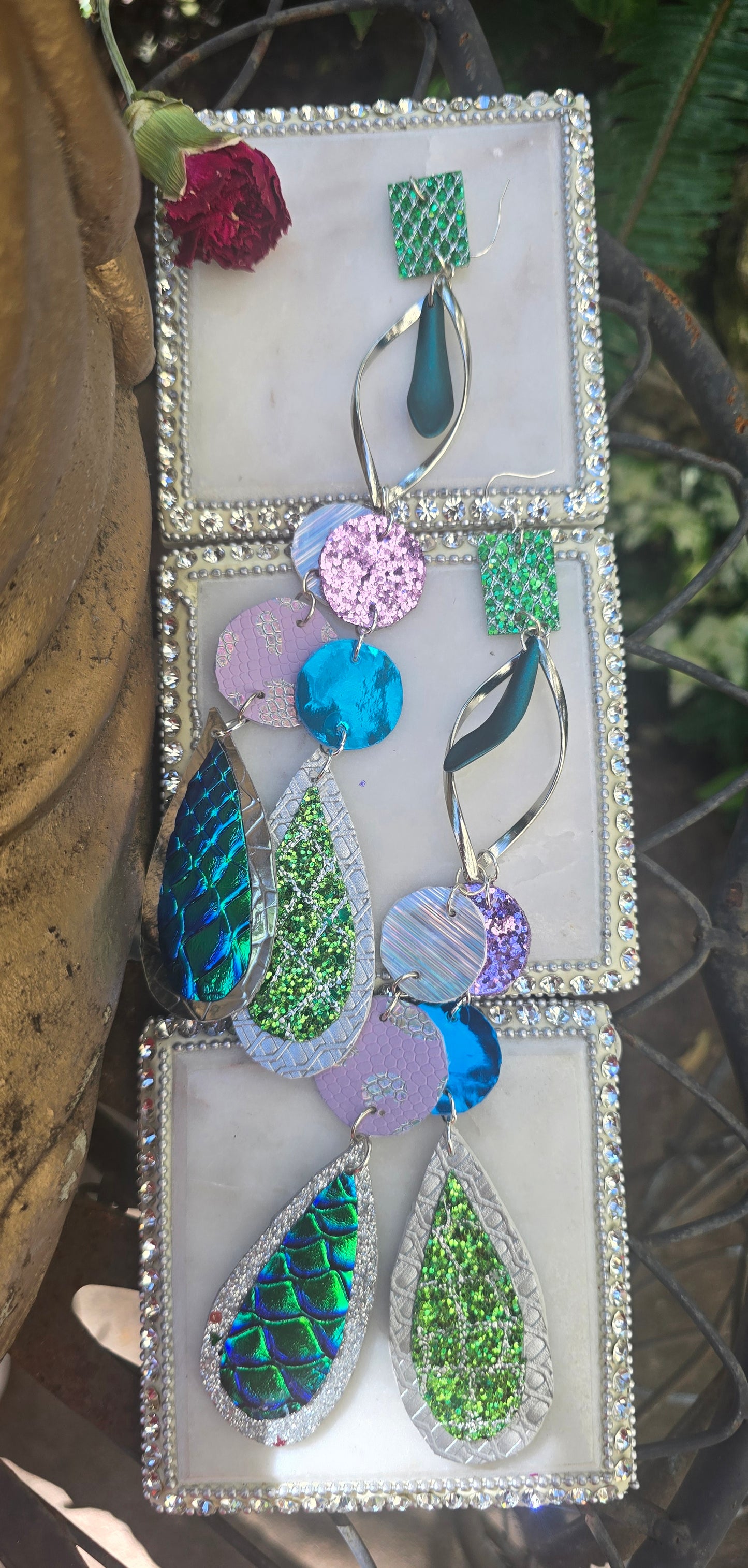 Patricia - Multicolored Long Dangle Earrings - Shop Moxxc