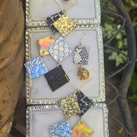 Ashley - Neutral Sparkly Long Dangle Earrings - Shop Moxxc