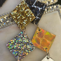 Ashley - Neutral Sparkly Long Dangle Earrings - Shop Moxxc