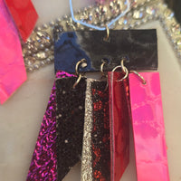 Hannah - Red Glittery Fringe Earrings - Shop Moxxc