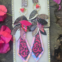 Pearl - Purple Teardrop Chandelier Earrings