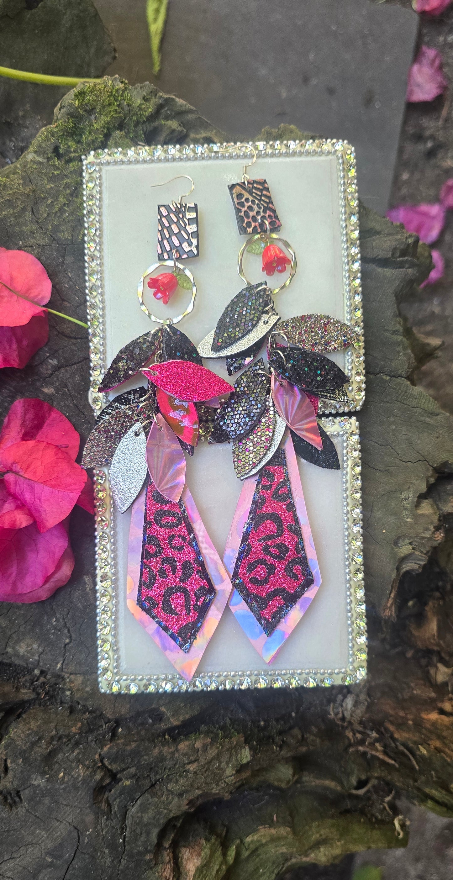 Pearl - Purple Teardrop Chandelier Earrings