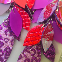 Amanda - Hot Pink Multicolored Teardrop Chandelier Earrings
