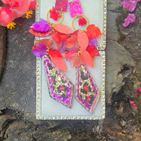 Adrienne - Bright Animal Print Teardrop Earrings